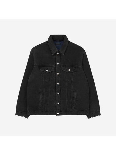 Padded Japanese Denim Jacket Black - BALENCIAGA - BALAAN 1