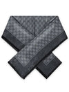 Shiny GG Wool Jacquard Muffler Grey Black - GUCCI - BALAAN 3