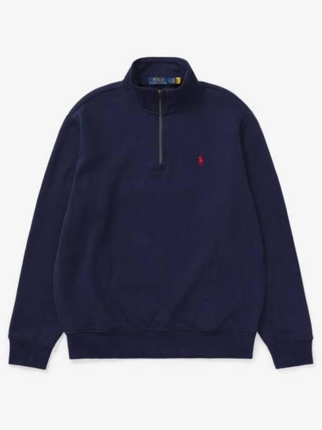 Red Embroidery Zipper High Neck Fleece Sweatshirt Navy - POLO RALPH LAUREN - BALAAN 2