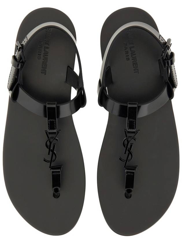 Cassandre Flip Flops Black - SAINT LAURENT - BALAAN 5