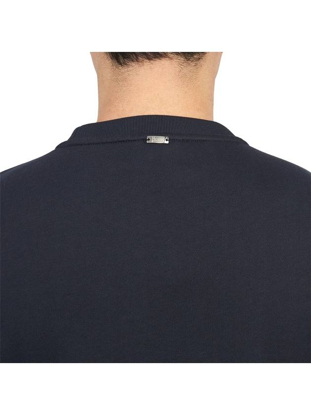 embroid logo crew neck sweatshirt navy - HERNO - BALAAN 8