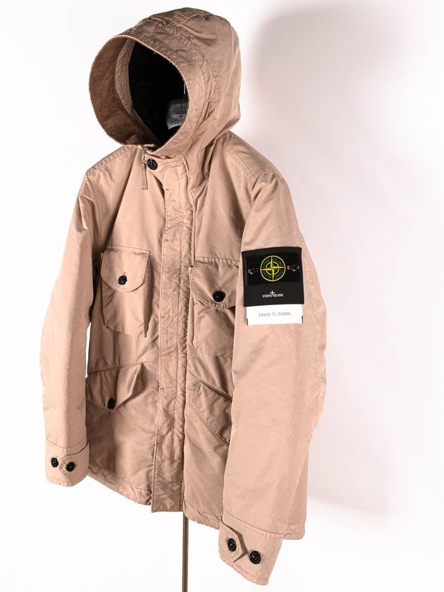 Men's Logo Applique Shell Hooded Down Parka Pastel Pink - STONE ISLAND - BALAAN 6