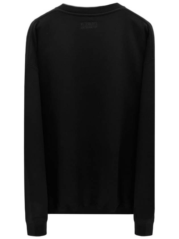 Crystal Logo Crew Neck Sweatshirt Black - VETEMENTS - BALAAN 3