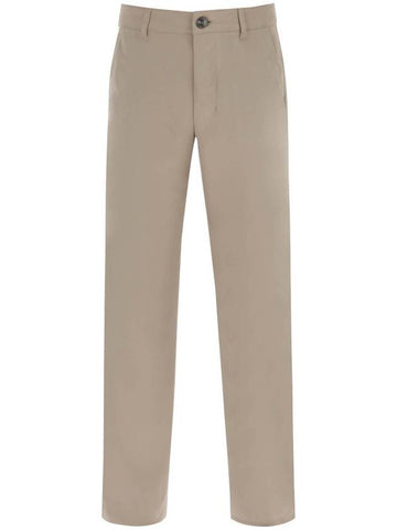 Cotton Chino Straight Pants Beige Khaki - AMI - BALAAN 1