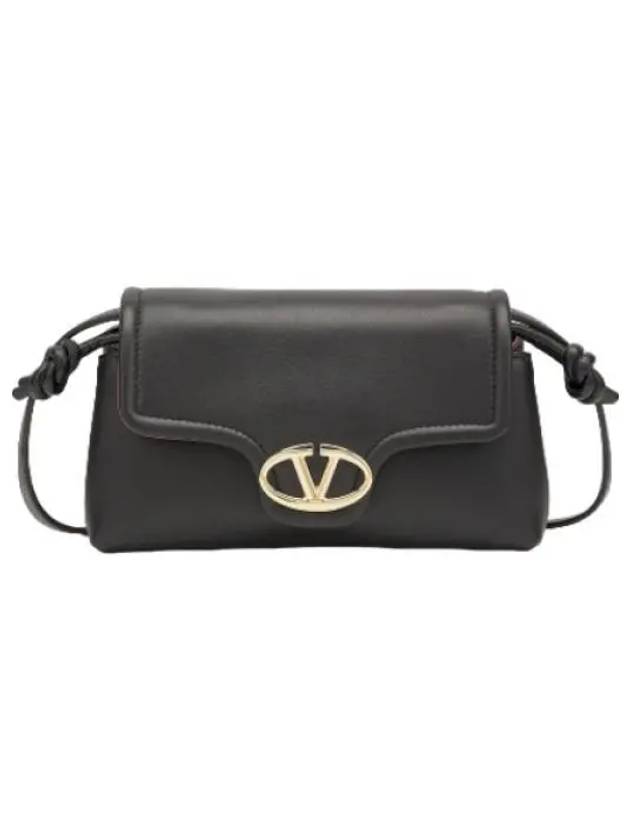 Mini Drawstring Logo Soft Shoulder Bag Black - VALENTINO - BALAAN 1