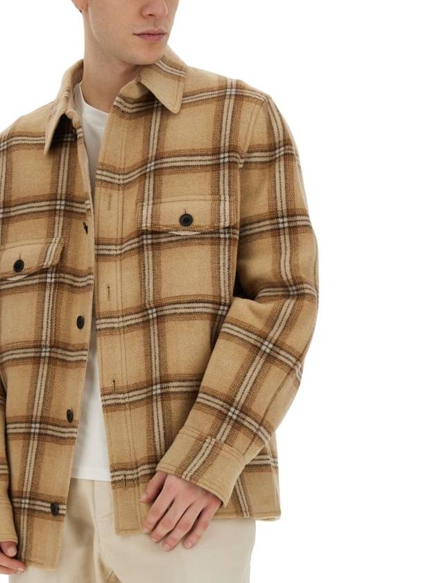 Kervon Check Wool Shirt Jacket Camel - ISABEL MARANT - BALAAN 6