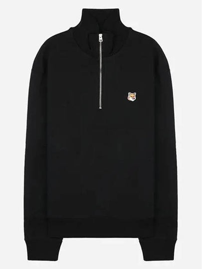 Fox Head Patch Half Zipper Sweatshirt Black - MAISON KITSUNE - BALAAN 2