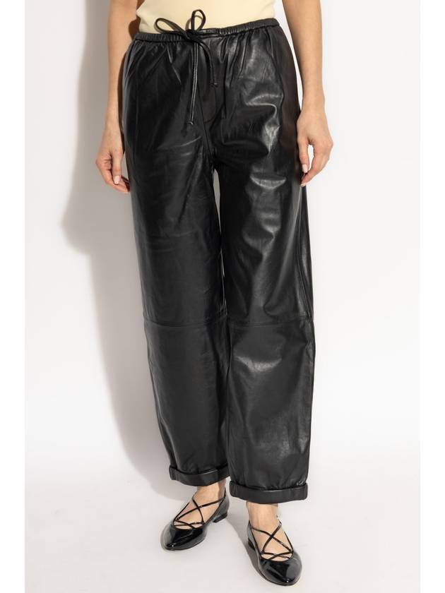 By Malene Birger Leather Trousers, Women's, Black - BY MALENE BIRGER - BALAAN 3