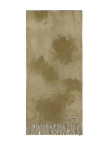 tie dye wool scarf khaki green - ACNE STUDIOS - BALAAN 1