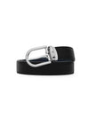 Metal Buckle Reversible Leather Belt Black Blue - MONTBLANC - BALAAN 2