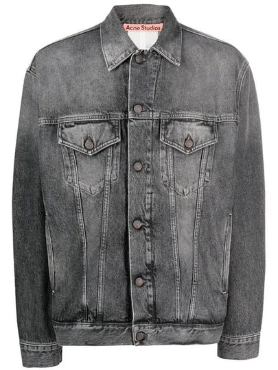 Men's Loose Fit Denim Jacket Black - ACNE STUDIOS - BALAAN 2