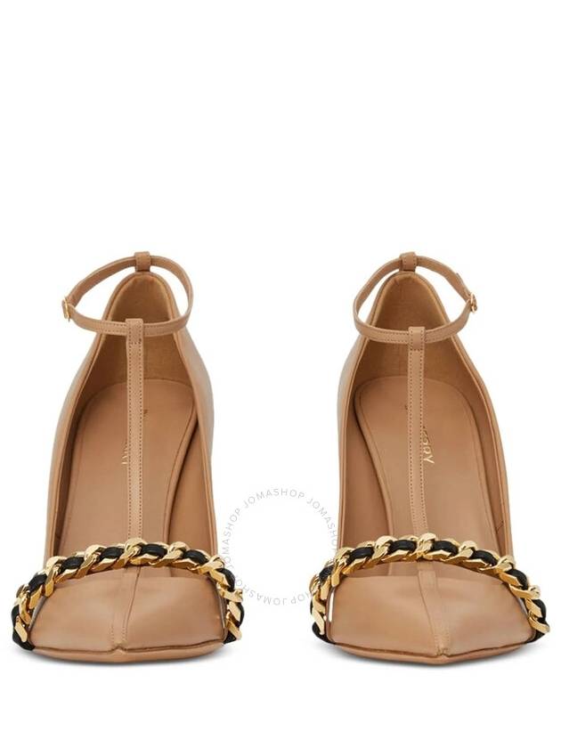 Burberry Ladies Cool Beige Chain Leather Pointed High Heels Brand Size 39 US Size 9 - BURBERRY - BALAAN 3