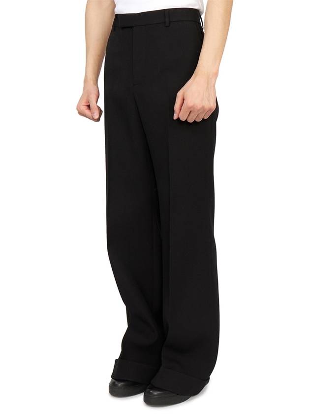 Wide Leg Gabardine Tailored Straight Pants Black - GUCCI - BALAAN 3