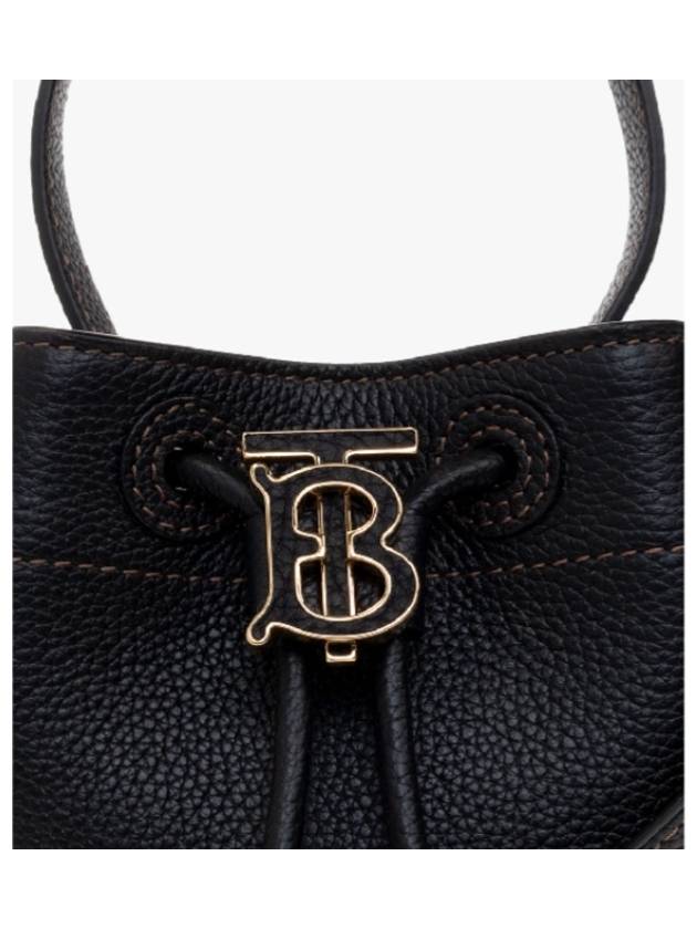 Mini Grainy Leather TB Bucket Bag Black - BURBERRY - BALAAN 7