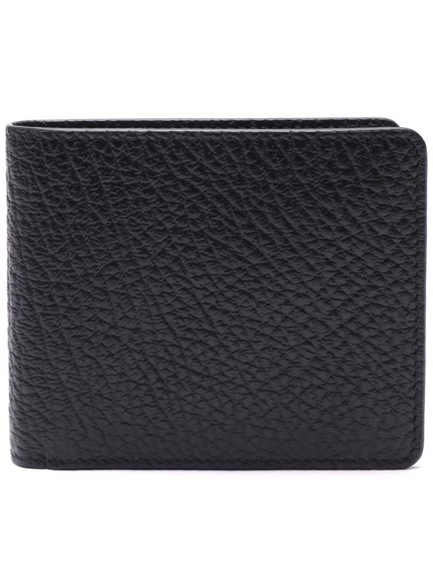 Stitched Leather Bifold Half Wallet Black - MAISON MARGIELA - BALAAN 3