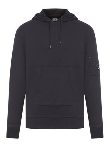 Diagonal Raised Fleece Lens Hoodie Black - CP COMPANY - BALAAN 1