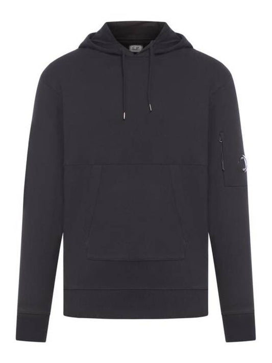 Diagonal Raised Fleece Lens Hoodie Black - CP COMPANY - BALAAN 1