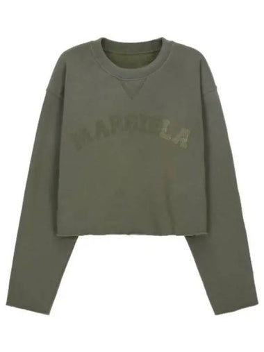 Logo Vintage Crop Sweatshirt Olive - MAISON MARGIELA - BALAAN 1