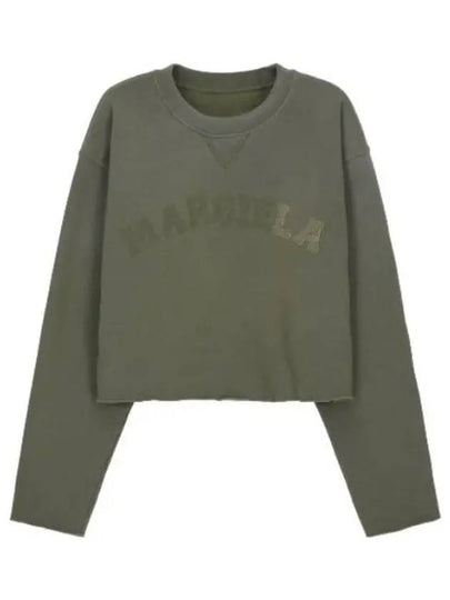 Logo Vintage Cropped Cotton Long Sleeve T-Shirt Green - MAISON MARGIELA - BALAAN 2