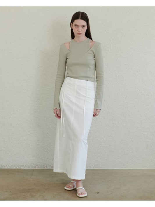 Belt Loop String H Line Skirt White - UNMUTE - BALAAN 2