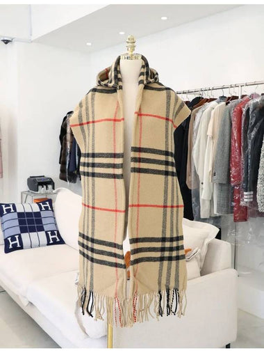 Cashmere Hooded Muffler Scarf - BURBERRY - BALAAN 1