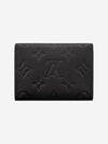 Monogram Embossed Leather Card Wallet Black - LOUIS VUITTON - BALAAN 3