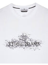 Institutional Two Print Short Sleeve T-Shirt White - STONE ISLAND - BALAAN 5