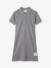 Classic Cotton Pique Center Back Stripe A-Line Short Sleeve Polo Shirt Short Dress Grey - THOM BROWNE - BALAAN 2