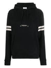 Embroidered Logo Hoodie Black - SAINT LAURENT - BALAAN 2