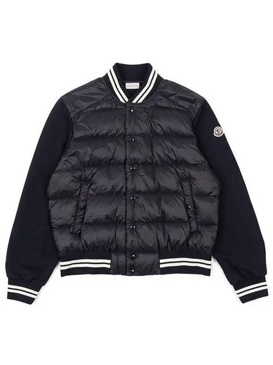 Men's Padded Down Bomber Jacket Navy - MONCLER - BALAAN 2