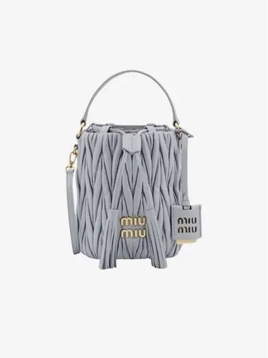 Matelasse Nappa Leather Bucket Bag Cornflower - MIU MIU - BALAAN 2