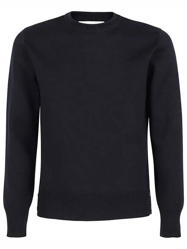 Center Back Striped Stitch Merino Wool Knit Top Navy - THOM BROWNE - BALAAN 2