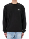 Chest Patch Long Sleeve T-Shirt Black - STONE ISLAND - BALAAN 3