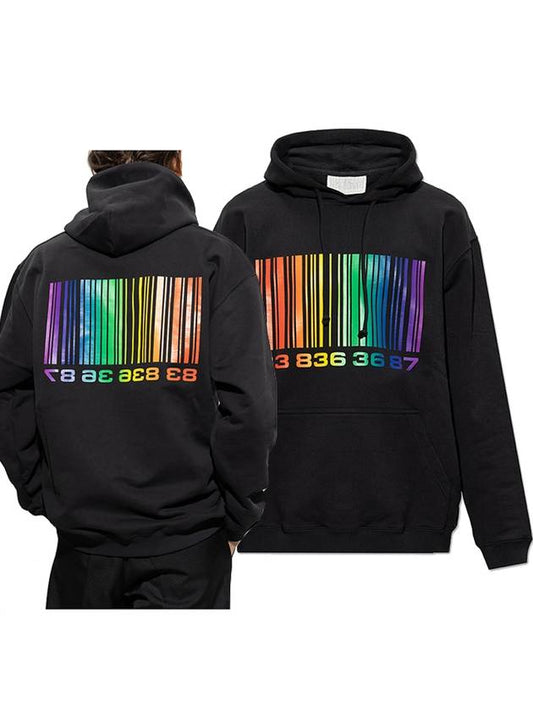 Rainbow Big Barcode Print Hoodie Black - VETEMENTS - BALAAN 2