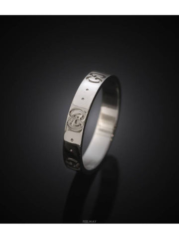 Daejeon Used Luxury Goods Icon Ring 18K White Gold No 18 4mm - GUCCI - BALAAN 1