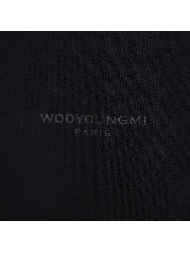 Leather patch round short sleeve t shirt black - WOOYOUNGMI - BALAAN 5