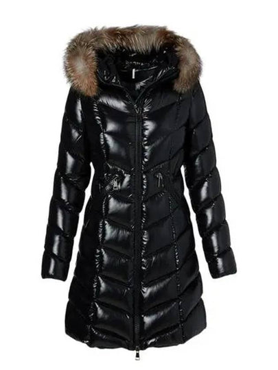 Women's Fulmarus Fur Hooded Down Long Padding Black - MONCLER - BALAAN 2