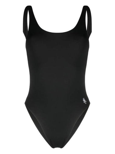 Carla SRC Logo Print One Piece Swimsuit Black - SPORTY & RICH - BALAAN 1