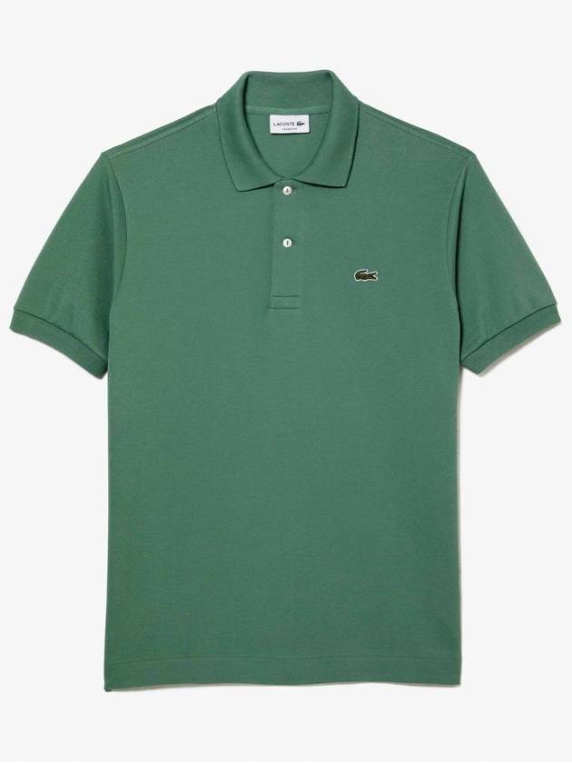 Men's Logo Classic Fit Cotton Short Sleeve Polo Shirt Khaki Green - LACOSTE - BALAAN 3