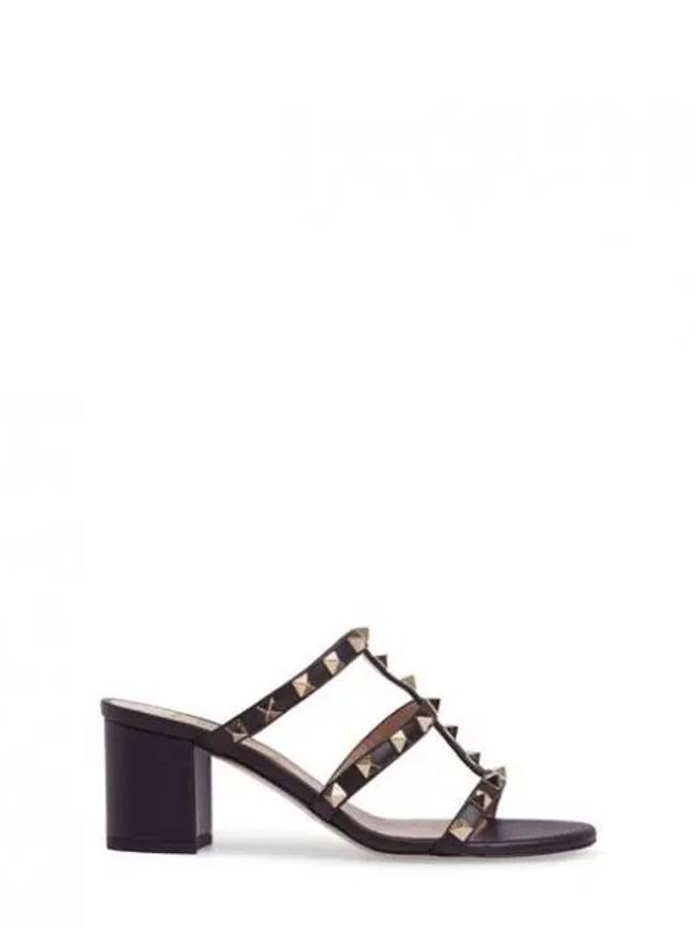 Rockstud Slide Sandals Black - VALENTINO - BALAAN 2