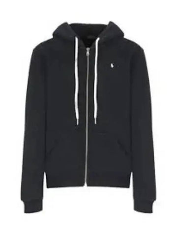 Embroidered Pony Logo Fleece Zip Up Hoodie Black - POLO RALPH LAUREN - BALAAN 1