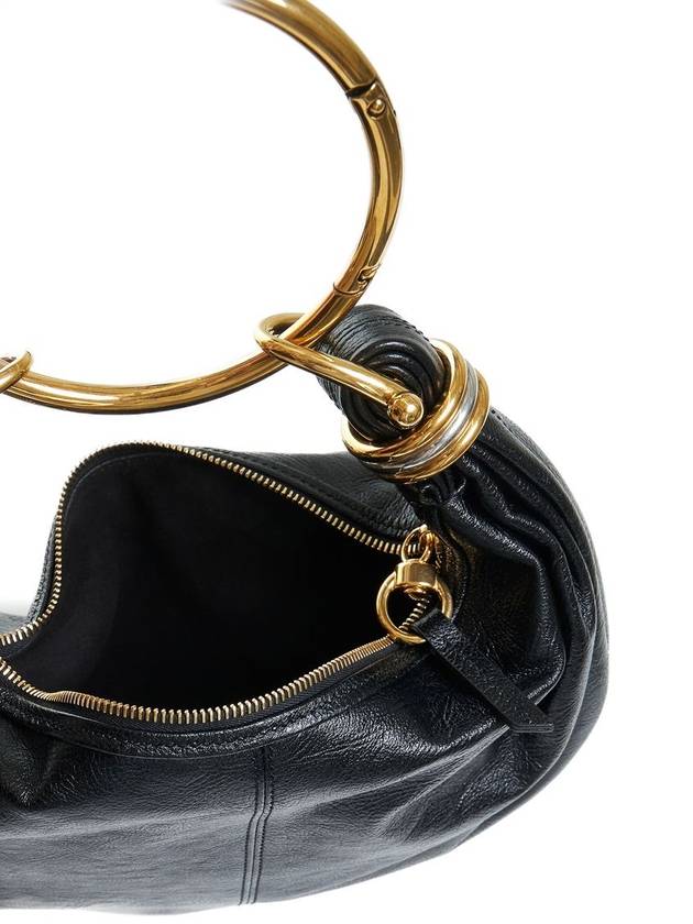 Small Bracelet Hobo Grain Leather Tote Bag Black - CHLOE - BALAAN 6