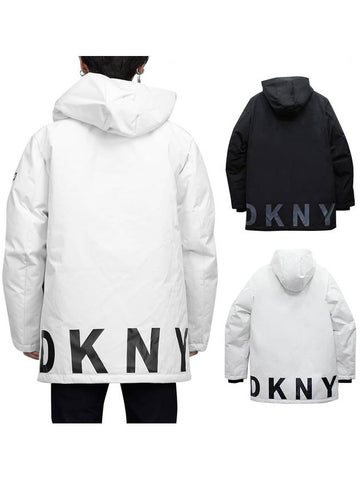 Men's Hooded Logo Parka Jumper - DKNY - BALAAN 1