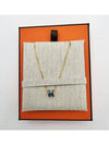 MiMini Pop H Pendant Necklace Gold Bleu Jean - HERMES - BALAAN 2