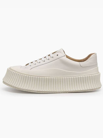 Leather Low Top Sneakers White - JIL SANDER - BALAAN 2