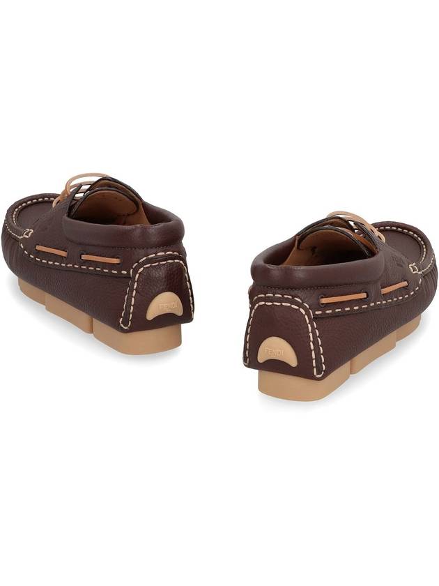 Fendi Fendi Deck Leather Boat Shoes - FENDI - BALAAN 4