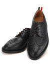 Men's Three Stripes Tab Pebble Grain Long Wing Sole Brogue Black - THOM BROWNE - BALAAN 4