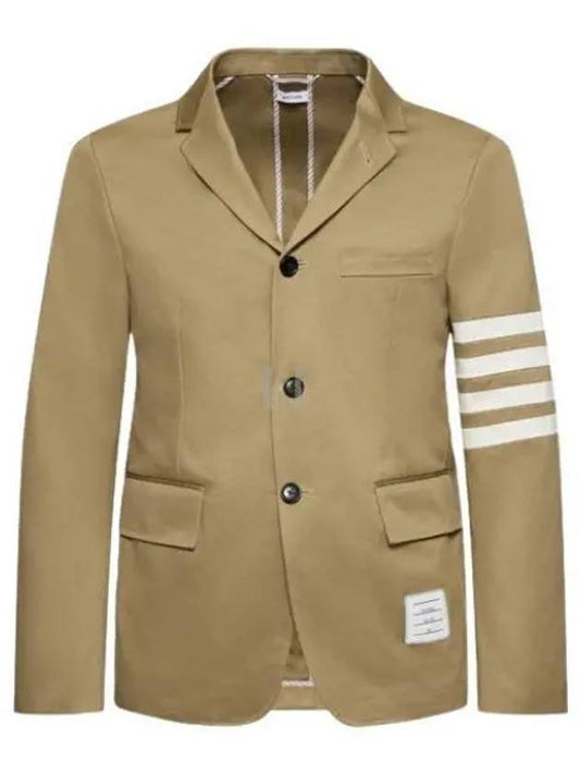 4 Bar Armband Cotton Blazer Jacket Camel - THOM BROWNE - BALAAN 2