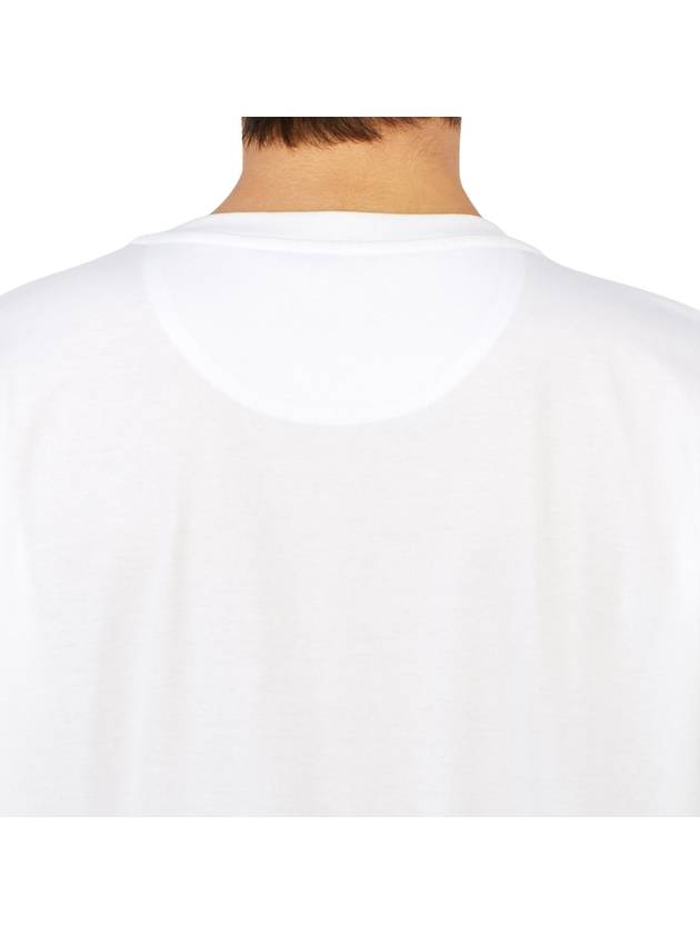 Embroidered FF Crew Neck Oversized Short Sleeve T-Shirt White - FENDI - BALAAN.
