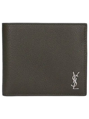 Cassandra logo bifold wallet dark khaki - SAINT LAURENT - BALAAN 1